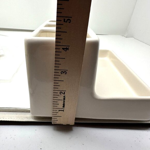 Rae Dunn Ceramic THINGS Organizer Desk Caddy Pen Holder Kitchen Office College - Picture 11 of 12